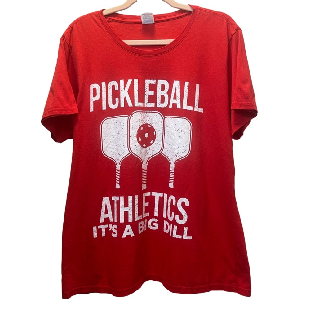 100% Cotton Pickleball Short Sleeve T-shirt XXL Red - Picture 1 of 1